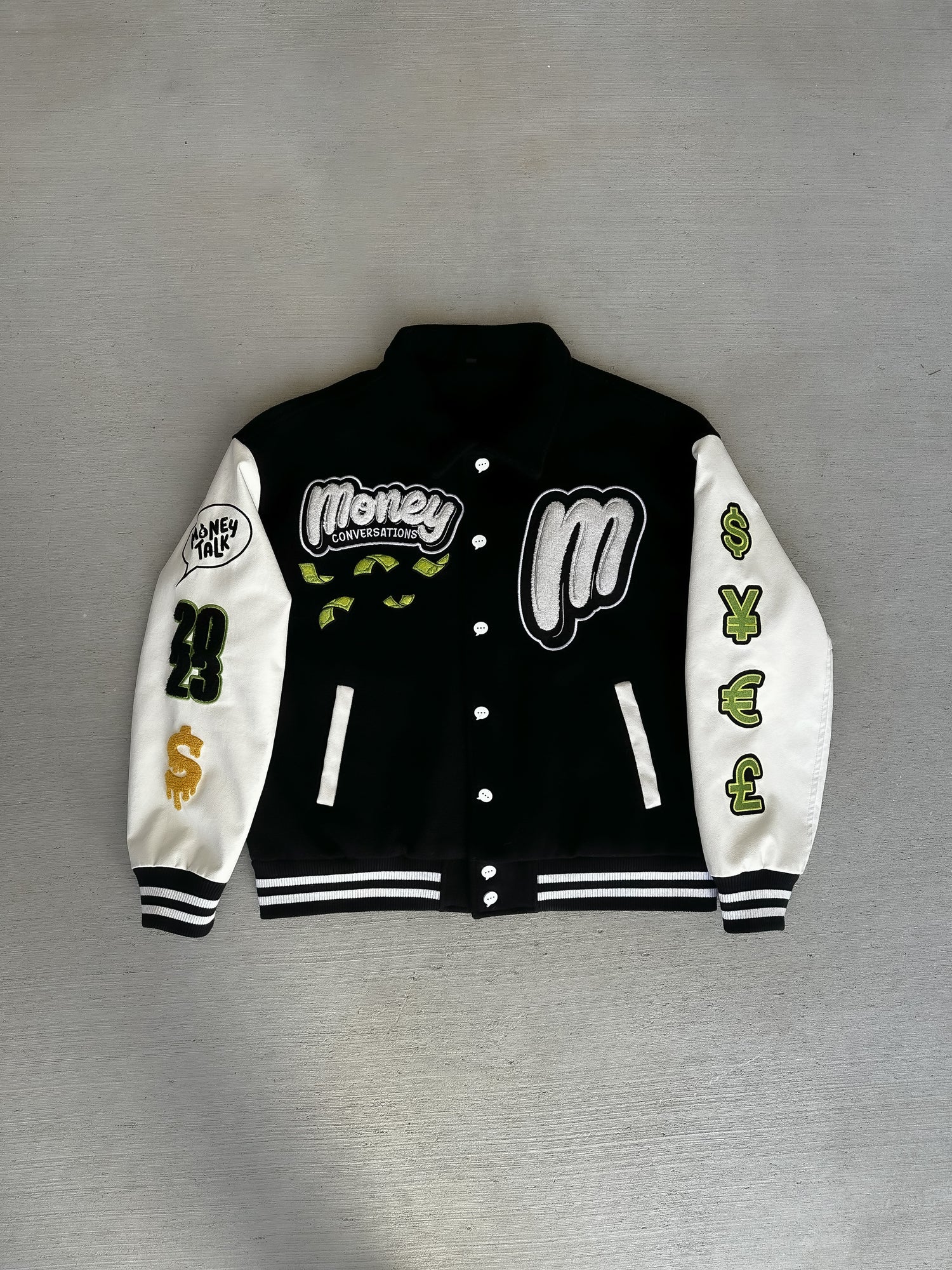 Money Conversation Varsity Jacket