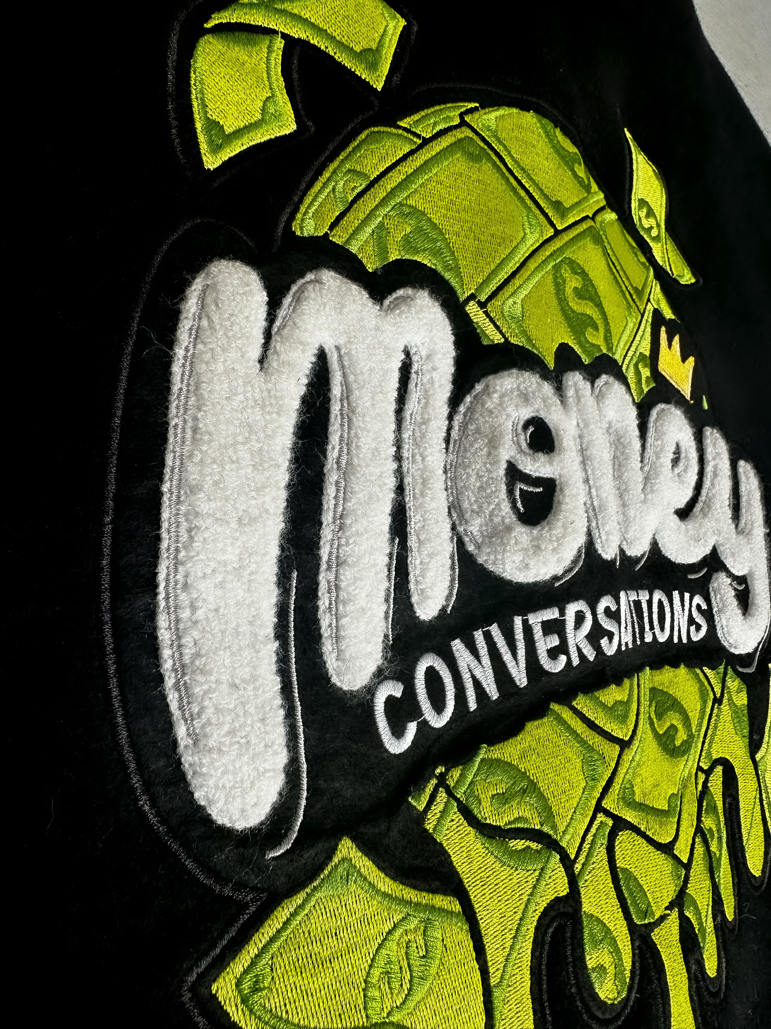 Money Conversation Varsity Jacket